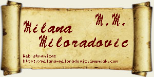 Milana Miloradović vizit kartica
